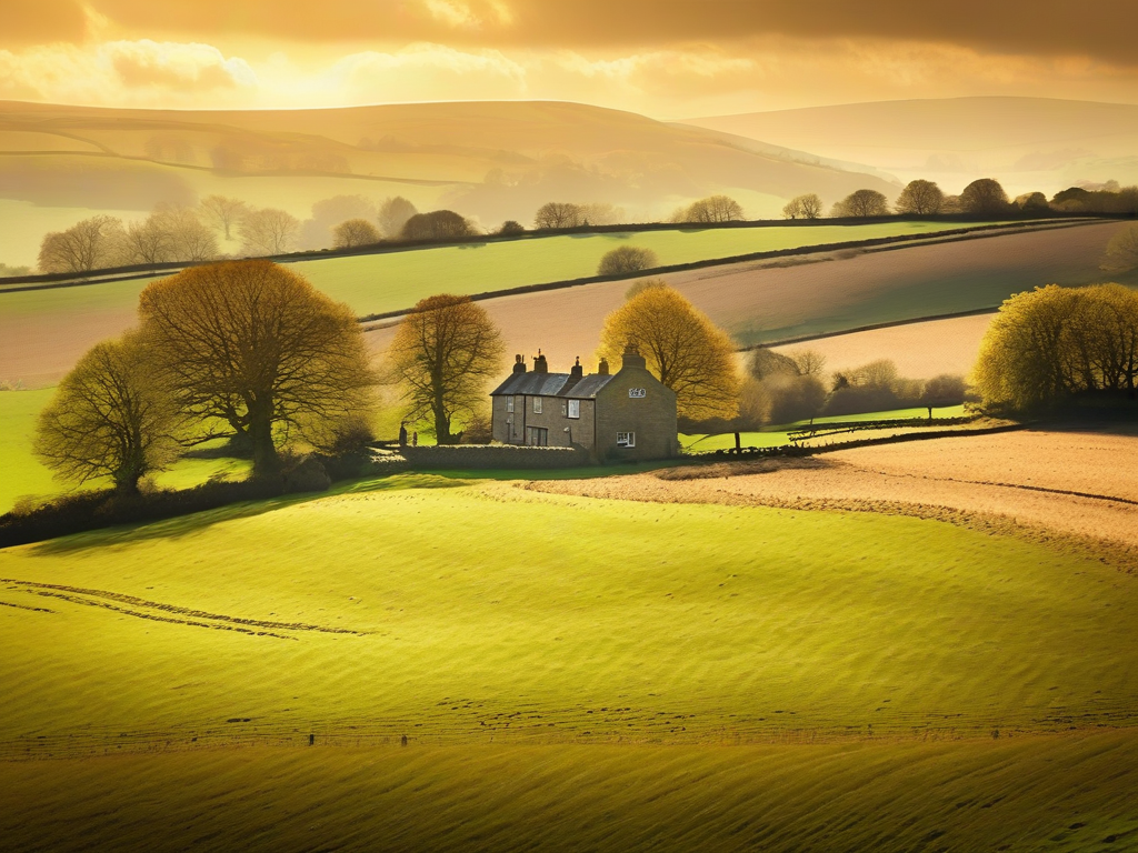 scenic countryside landscape, rural retreat, nature, UK countryside